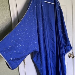 Blue Kimono with Silver Accents